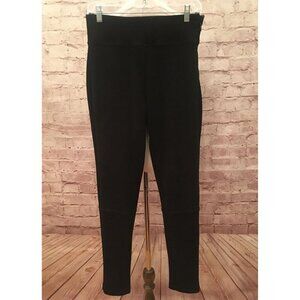 Splendid Womens L Black Faux Suede Skinny High Rise Leggings Side Zipper